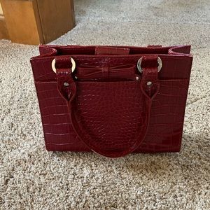 Red Alligator Patterned Purse